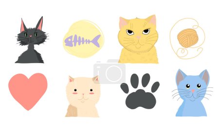 Illustration for A cat's face with different colored eyes - Royalty Free Image