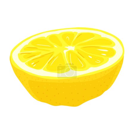Téléchargez les illustrations : A half of a lemon with a white background - en licence libre de droit