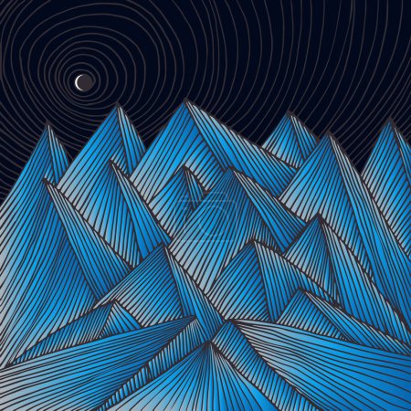 Illustration for A mountain range with art design - Royalty Free Image
