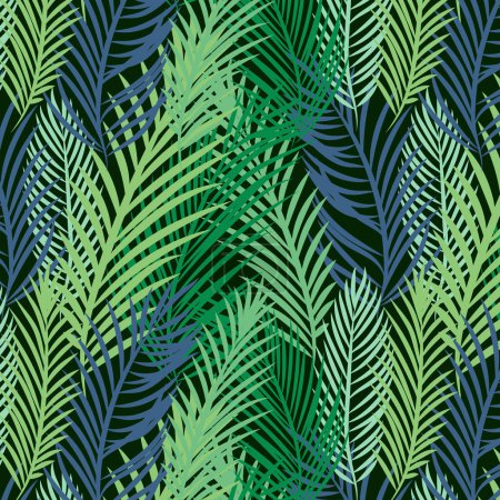 Illustration for A pattern of green and blue leaves - Royalty Free Image