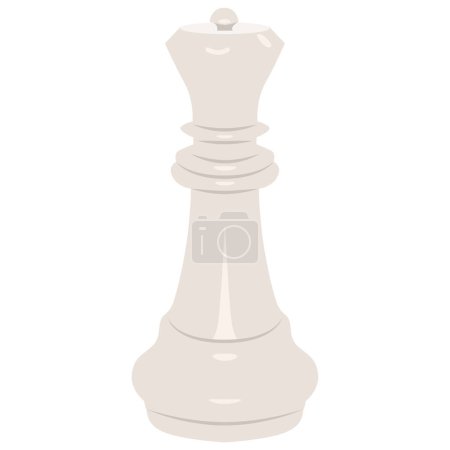Ilustración de Figura de ajedrez reina blanca, ilustración vectorial - Imagen libre de derechos