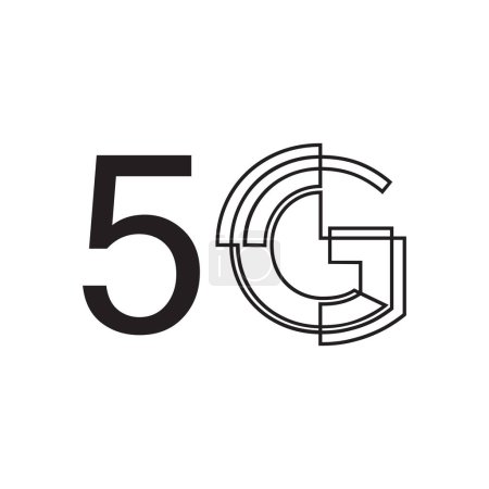 Illustration for 5G logo design, web simple template and icon for your business illustration - Royalty Free Image