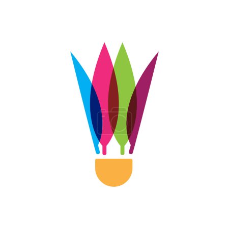 Illustration for Simple colorful Badminton shuttlecock vector illustration - Royalty Free Image