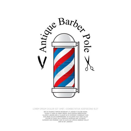 Ilustración de Antique barber pole vector illustration - Imagen libre de derechos