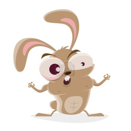 Illustration for Funny extreme muscular cartoon rabbit - Royalty Free Image