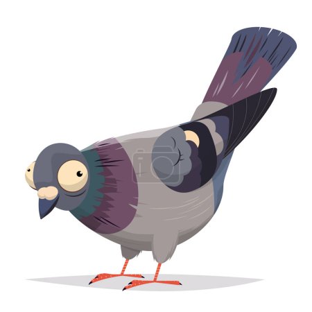 Ilustración de Divertida ilustración de dibujos animados de una paloma fea - Imagen libre de derechos