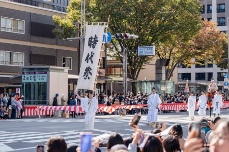 Foto de Kioto, Japón - 22 de octubre de 2023: Jidai Matsuri (Festival de las Edades), uno de los tres festivales más importantes de Kioto. - Imagen libre de derechos