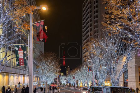 Photo for Tokyo, Japan - Dec 22 2018 : Roppongi Hills winter festival ( Keyakizaka Galaxy Illuminations ), famous events in city, beautiful view, popular tourist attractions, travel destinations for holiday - Royalty Free Image