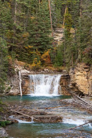 Waterfall in Johnston Canyon, Banff National Park, Canadian Rockies, Alberta, Canada.