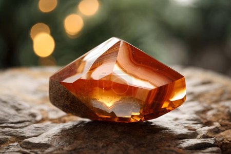 Foto de Inspirante Golden Brown Sardonyx Trigonal Estructura de piedra cristalina - Imagen libre de derechos