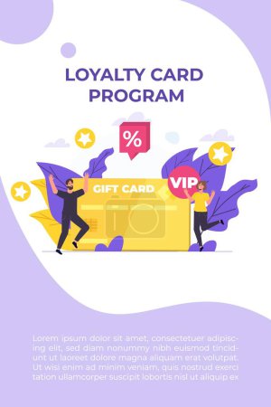 Illustration for Discount, Loyalty card program and customer service. Vector illustration. - Royalty Free Image