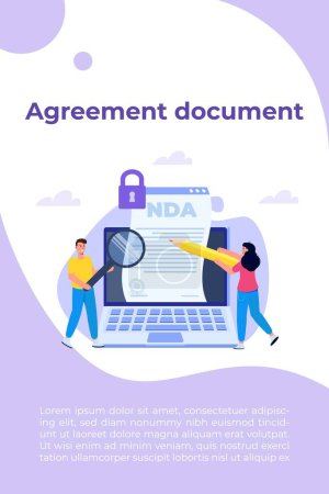 Illustration for Legal restrictions,  non-disclosure agreement contract or NDA  concept. Vector illustration - Royalty Free Image