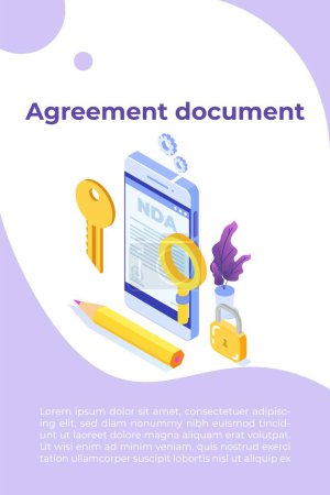 Illustration for Legal restrictions,  non-disclosure agreement contract or NDA  concept. Vector illustration - Royalty Free Image