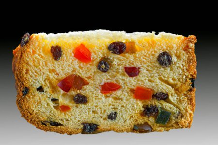 Photo for Panettone with fruits Italian Christmas cake - Royalty Free Image