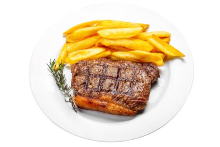 Photo for Chorizo steak, against fillet, fries - Royalty Free Image