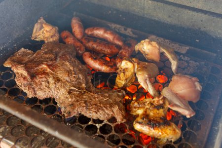Photo for Barbecue with varied meats and sausages - Royalty Free Image
