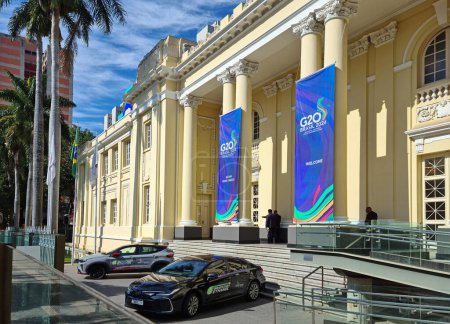 Photo for Belo Horizonte, Minas Gerais, Brazil, May 28, 2024: The G20  in Belo Horizonte, for the meeting of the G20 Energy Transition working group begins this week with debates on the social dimension of the energy transition, financing of low cost, universa - Royalty Free Image