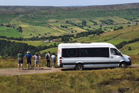 Photo for Yorkshire, United Kingdom - June 23, 2022: People and car on an excursion in Yorkshire, UK on June 23, 2022. - Royalty Free Image