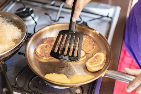 Photo for Cooking pancakes close-up - Royalty Free Image