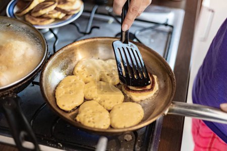 Photo for Cooking pancakes close-up - Royalty Free Image