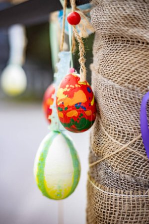 Photo for Egg decorations for Easter in the city - Royalty Free Image