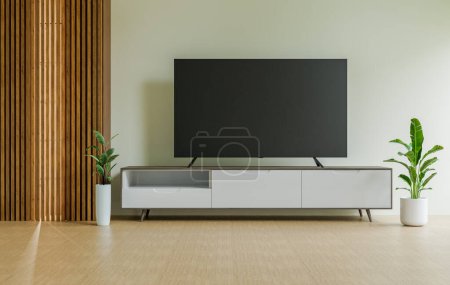 Photo for Smart tv in living room, 3D illustration rendering - Royalty Free Image