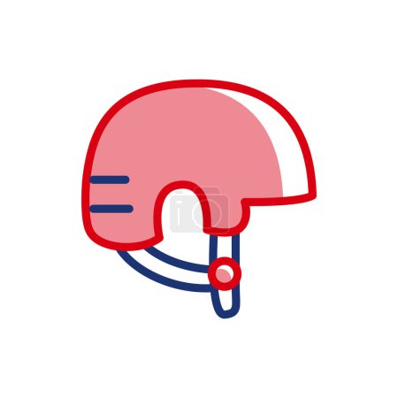 Helm-Vektor-Symbol. Kann als Symbol für Sportereignisse, Fußballspiele, Extremsportarten verwendet werden. Für Gerätehäuser und Autovermietungen, die an die Bedeutung des Kopfschutzes erinnern