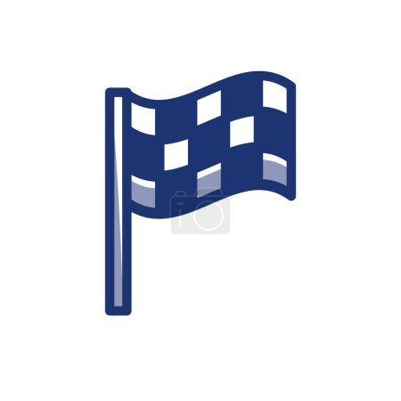 Icon of waving checkered flag for finish line. Symbolizes the end of a race or competition. Can be used in sporting events, racing games, sports media and to mark race finishes and achievements
