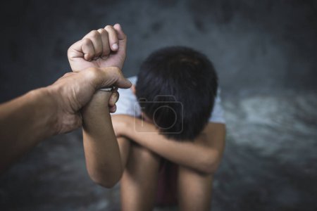 Photo for Stop abusing boy violence , human trafficking,  Human Rights Day concept. - Royalty Free Image