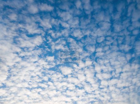 Téléchargez les photos : Beau fond naturel. Ciel bleu avec des nuages blancs. Journée ensoleillée - en image libre de droit