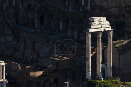 Photo for Historic Rome city skyline from the terrace of the Altare della Patria (Altar of the Fatherland) in Piazza Venezia,  Rome, Lazio, Italy, Europe - Royalty Free Image