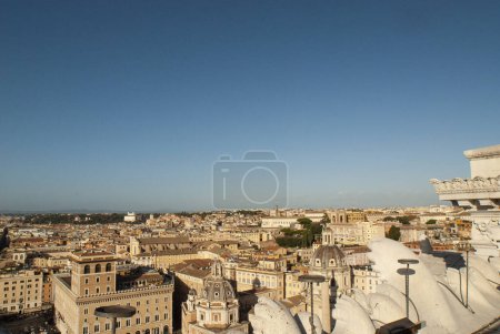 Photo for Historic Rome city skyline from the terrace of the Altare della Patria in Piazza Venezia,  Rome, Lazio, Italy, Europe - Royalty Free Image