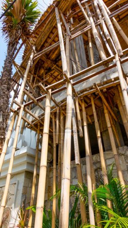 Bali MARCH 2024 - Bamboo scaffolding in Bali, Indonesia