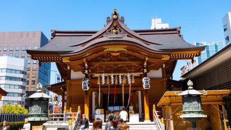 Photo for JAPAN, TOKYO  April 2024: Suitengu shinto shrine, Ningyocho-Nihonbashi District, Tokyo, Japan (famous for praying for safe childbirth) - Royalty Free Image