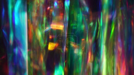 Photo for Fairy Christmas Lights Bokeh. Sparkling highlights and rainbow colors. Abstract festive party background. High quality photo - Royalty Free Image