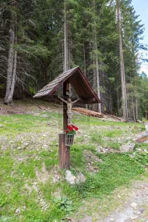 Photo for Wooden crucifix Val Venosta, South Tyrol Italy - Royalty Free Image