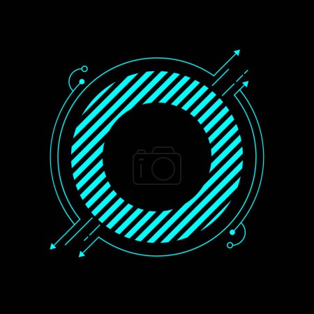 Illustration for Hud circle and arrow elements, technology communication network vector design - Royalty Free Image