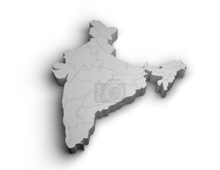 Foto de 3d India mapa ilustración fondo blanco aislado - Imagen libre de derechos