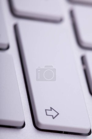 Photo for White aluminum keyboard in close up. Technology and communication - Royalty Free Image