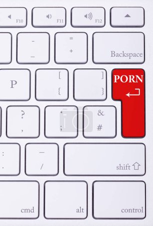 Foto de Porn contenido accede en atajo de teclas en el teclado. XXX servicios y películas. Contenido para adultos - Imagen libre de derechos