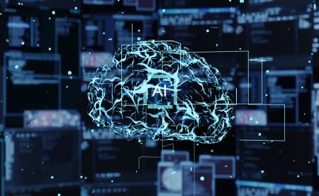 Visualisierung tiefer neuronaler Netzwerke nach dem Vorbild des menschlichen Gehirns bei der Lösung von Computerproblemen. Ai verwendet Deep Learning, um Rohdaten zu analysieren, Schlussfolgerungen zu ziehen und Vorhersagen zu treffen, 3D-Renderanimation