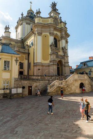 Foto de Lviv, Ucrania, 8 de agosto de 2019, Arzobispo Catedral de San Jorge la principal catedral greco-católica - Imagen libre de derechos