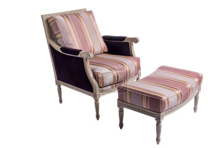 Foto de Silla de sillón suave con tapicería, muebles aislados sobre fondo blanco - Imagen libre de derechos