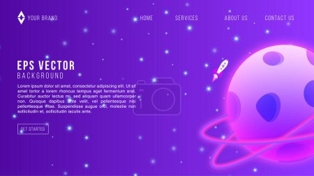 Photo for Purple Space Web Design Astronomy Galaxy Abstract Background EPS 10 Vector For Website, Landing Page, Home Page, Web Page - Royalty Free Image