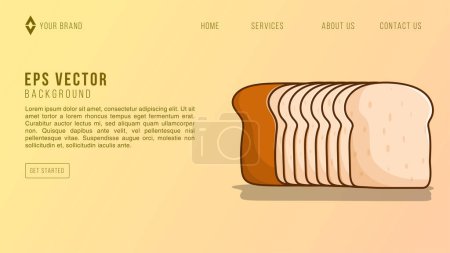 Illustration for Bread Bakery Web Design Abstract Background EPS 10 Vector For Website, Landing Page, Home Page, Web Page - Royalty Free Image