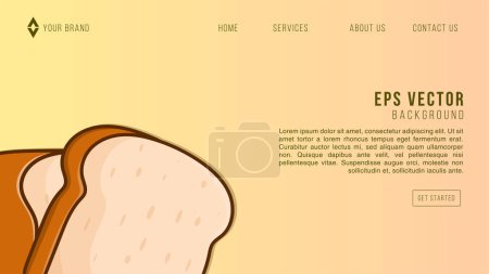 Illustration for Bread Bakery Web Design Abstract Background EPS 10 Vector For Website, Landing Page, Home Page, Web Page - Royalty Free Image