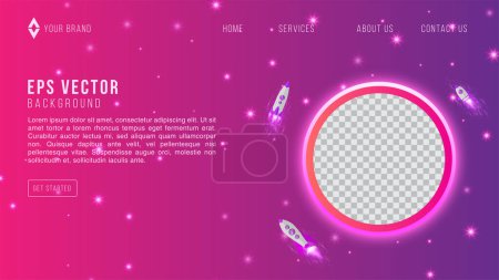 Photo for Pink Purple Gradient Sky Space Web Design Template Abstract Background EPS 10 Vector For Website Layout, Landing Page, Home Page, Web Page Back Ground - Royalty Free Image