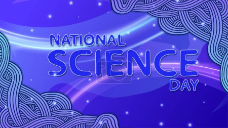 Photo for Blue gradient national science day vertical poster banner background - Royalty Free Image
