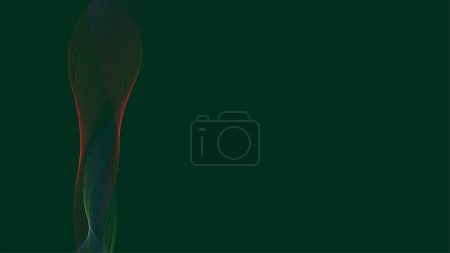 Photo for Abstract green flow line digital technology, smooth particle wave, big data techno, design concept background and wallpaper, vector eps - Royalty Free Image
