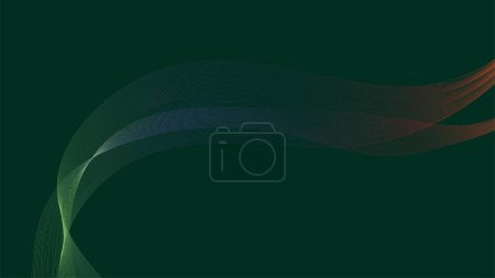 Photo for Abstract green flow line digital technology, smooth particle wave, big data techno, design concept background and wallpaper, vector eps - Royalty Free Image
